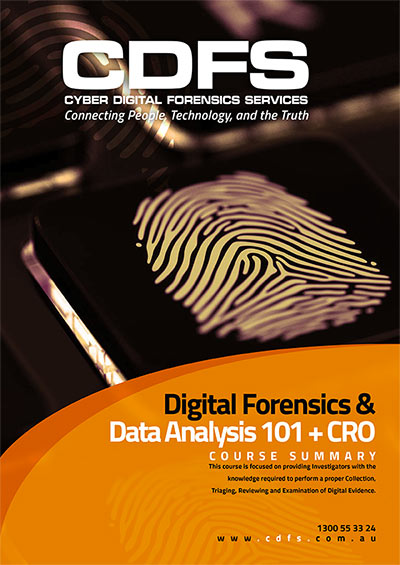Digital Forensics & Data Analysis 101 + CRO Brochure